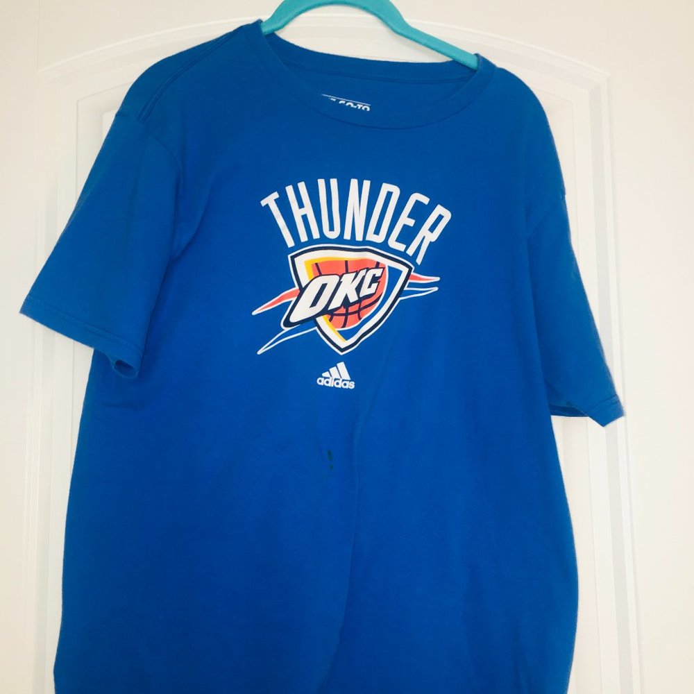 Adidas blue OKC Thunder t-shirt, size Large